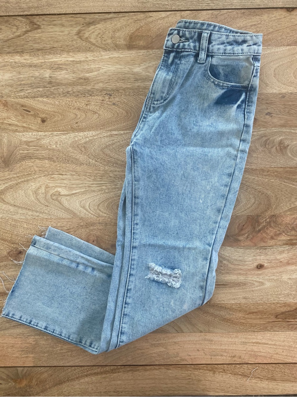 SHEIN Light Blue Distressed Girls Jeans 11-12yr